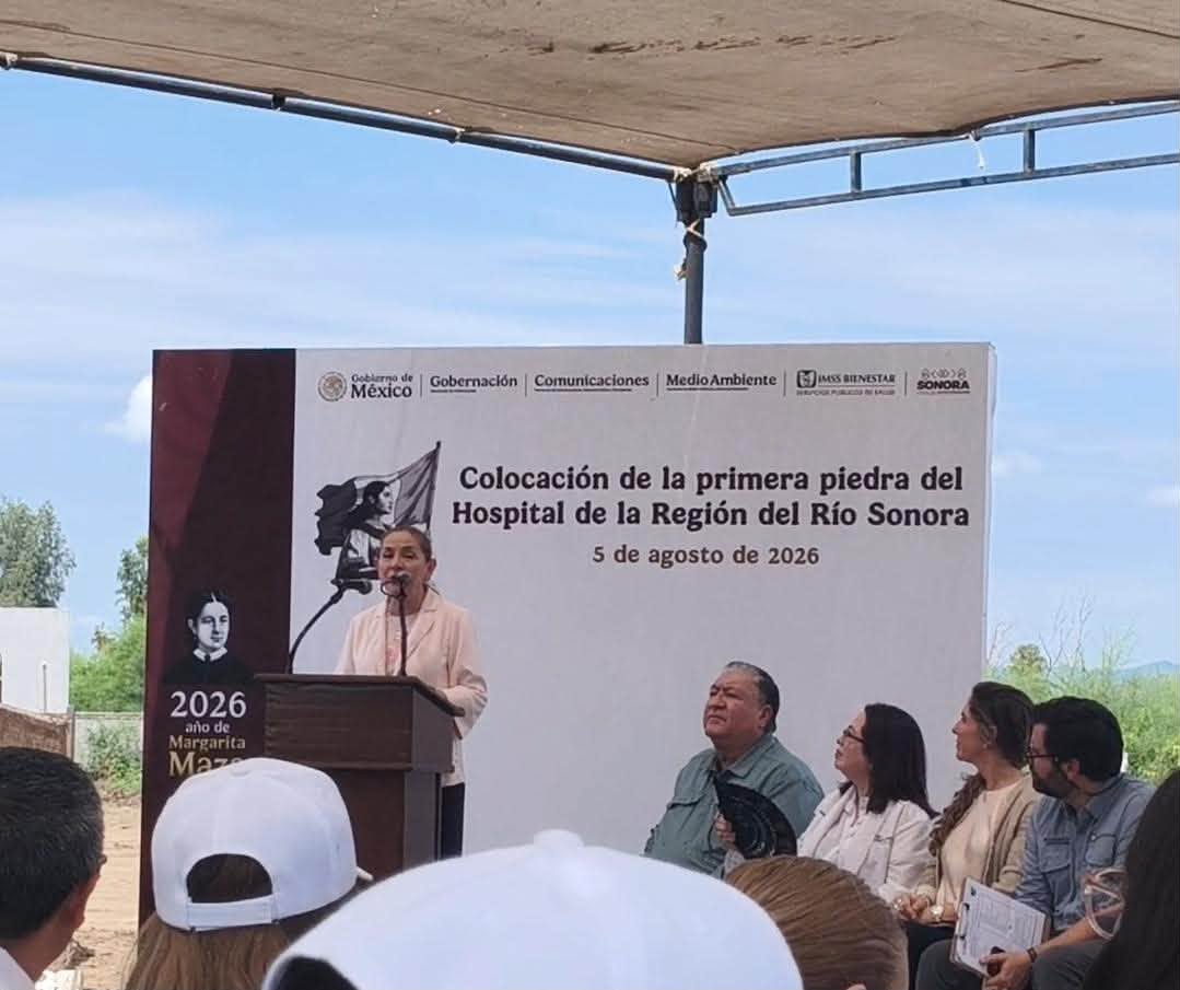 CEREMONIA DE COLOCACIÓN DE LA PRIMERA PIEDRA DE LO QUE SERÁ EL HOSPITAL DE LA REGIÓN DEL RÍO SONORA